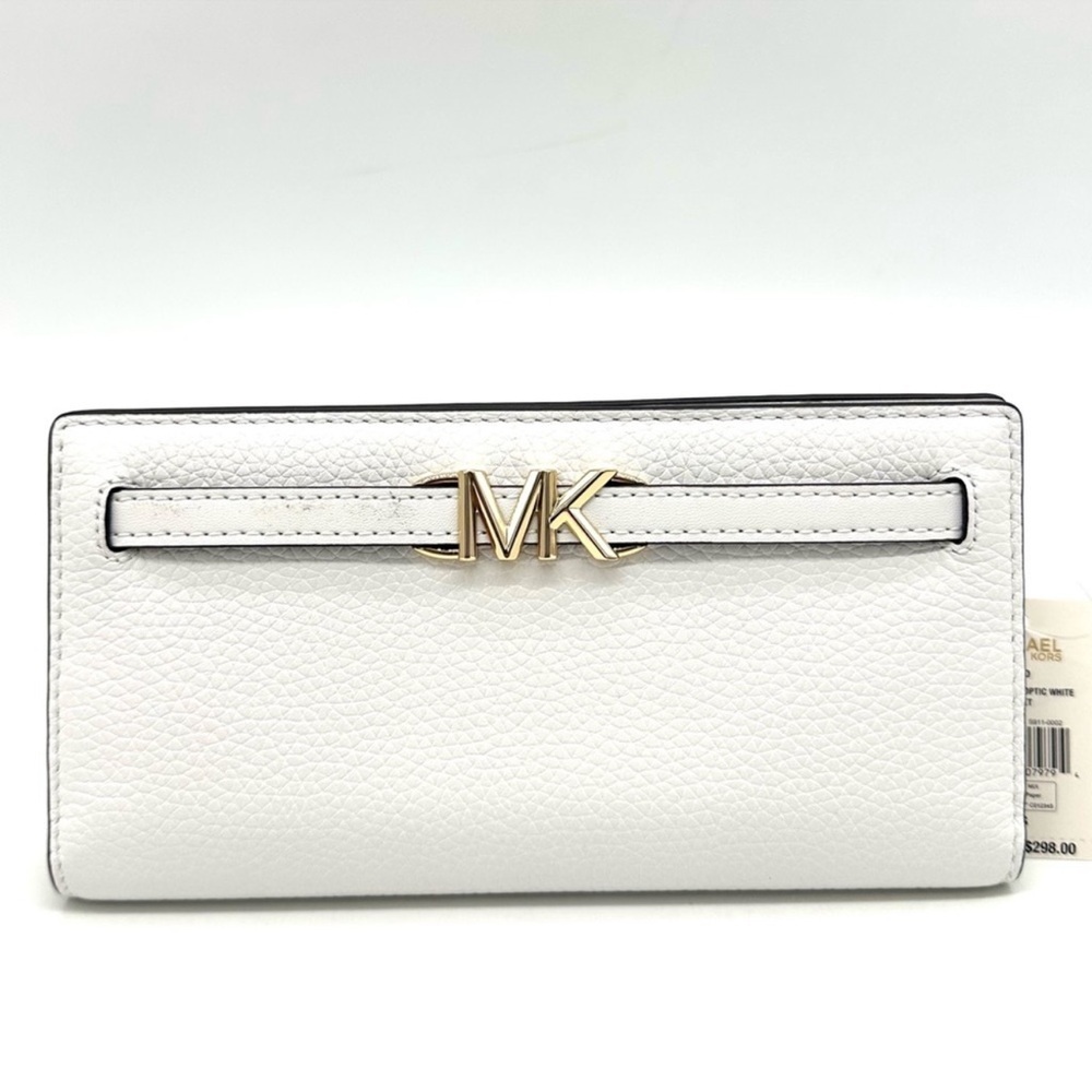 Michael Kors Reed Large Snap Bifold Wallet Optic White - Picture 3 of 9